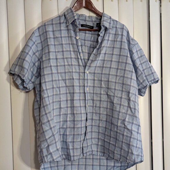a[X]ist Men’s Blue Plaid Dress Shirt - Picture 1 of 2